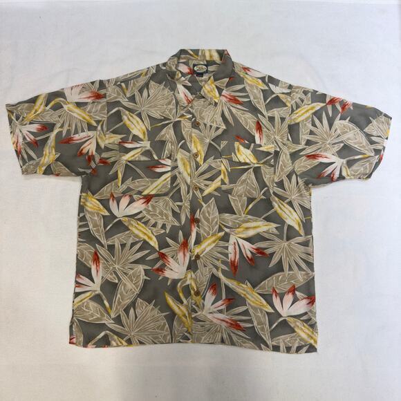 Tommy Bahama Mens Large Tropical Hawaiian Camp Shirt Double‎ Chest Pockets - Picture 1 of 10